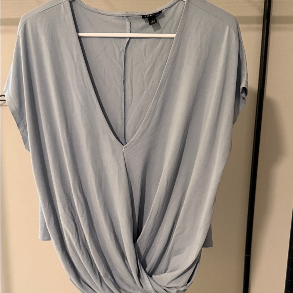 Torrid Soft Blue V-Neck Blouse